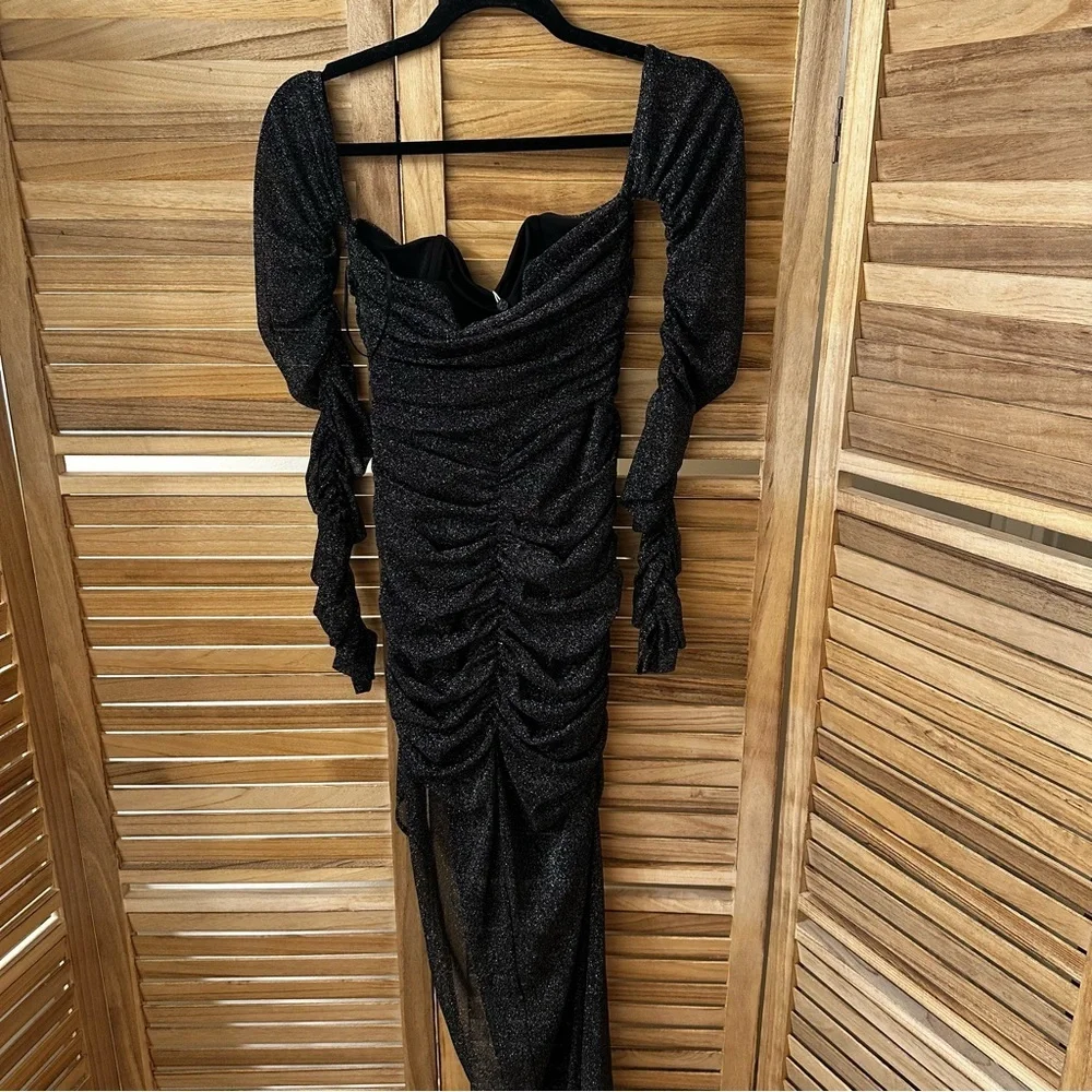 Lovers Friends DEIDRA MAXI DRESS in Metalic Black Size S